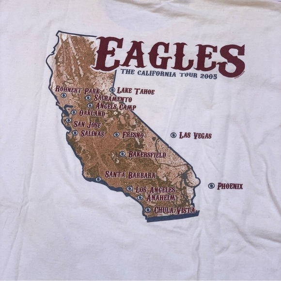 Y2K The Eagles 2005 California Tour double sided band tee shirt size XXL - Picture 6 of 10